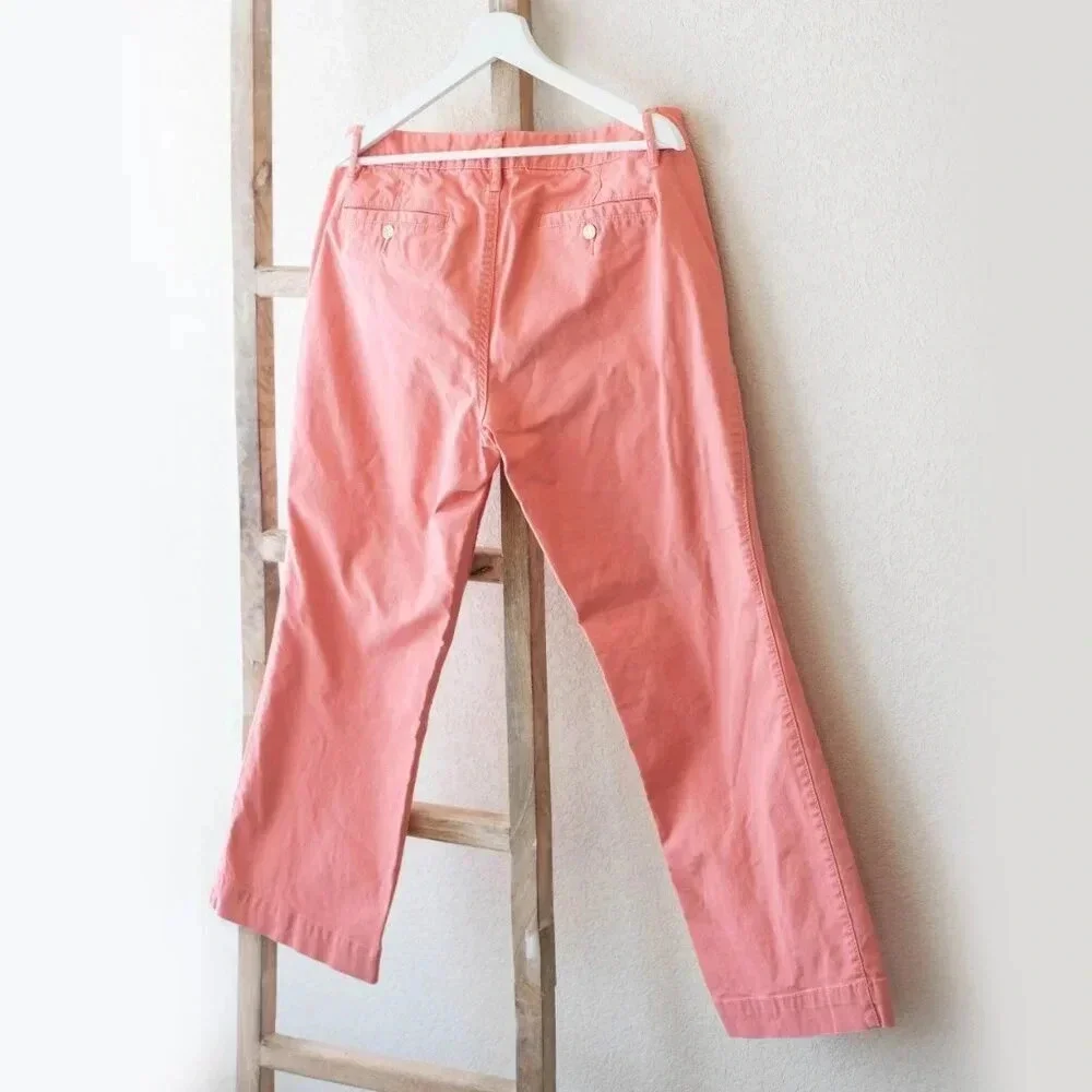 Tory Burch Coral Chino Pants | Size 32 | Cropped Straight Leg